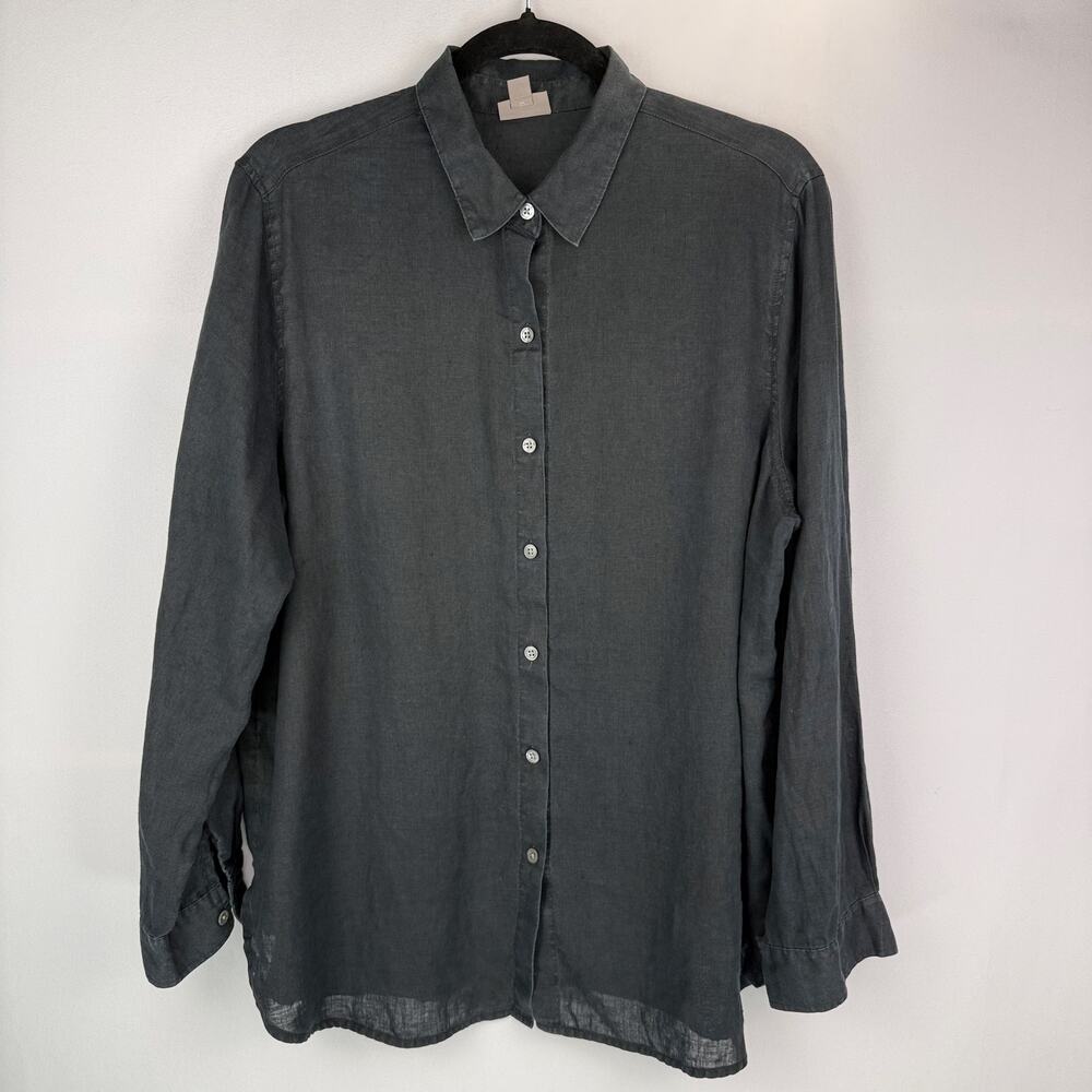 J. Jill Linen Button Up Shirt Size M